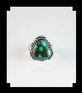 Anello artigianale in oro sterling e turchese di Sonora misura 7 1/2 - Foto 1 di 6