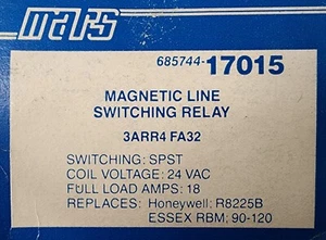 New Mars 17015 Relay 3ARR4 FA32, Replaces Honeywell R8225B - Picture 1 of 4