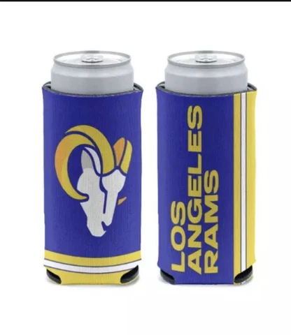 Los Angeles NFL Rams Can Cooler Slim Can  KOOZIE Double Sided Cover