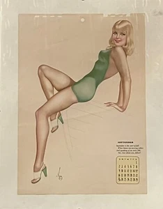 Pinup Girl A Varga 1945 September Calendar Page Vintage - Picture 1 of 1