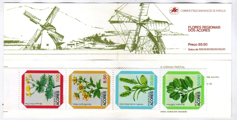 Azores Booklet sc#328a (1981) Regional Flowers 1st Group OG MNH** - Image 1 of 1