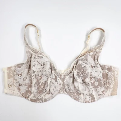 Sujetador Cacique Moderno de Encaje Sin Forro Talla 46DD Con Aros Cobertura Completa Beige Marfil Foto 1 de 4