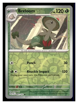 Breloom Reverse Holo - SV05: Temporal Forces 007/162 -Common- Pokémon NM - Image 1 of 2