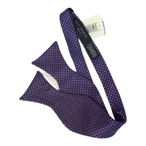 Ted Baker London Bow Tie 100% Silk Adjustable Blue Pink Geometric NWT - Picture 1 of 6