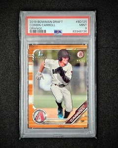 2019 Bowman Draft Corbin Carroll #BDC-125 ORANGE PARALLEL /25 PSA 9 MINT - Picture 1 of 2