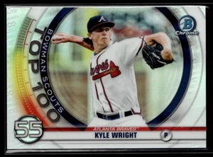 Kyle Wright - 2020 Bowman Chrome Bowman Scouts Top 100 #BTP-55 Atlanta Braves - Picture 1 of 2