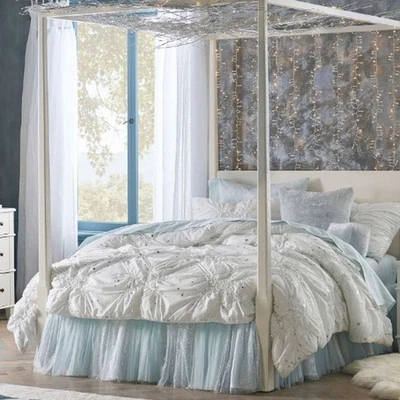 NEW Pottey Ban Teen Harry Potter Ruched Celestial Quilt Comforter Twin White - Image 1 of 4