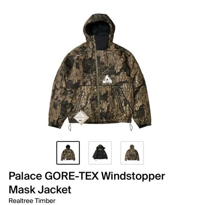 Palace GORE-TEX Windstopper Mask Jacket Realtree Madeira Novo com etiquetas Tamanho Grande 🇬🇧  - Imagem 1 de 4