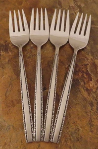 Oneida Via Roma Set of 4 Salad Forks Community Stainless Flatware Lot E - Picture 1 of 4