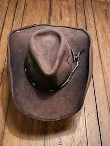 Cappello da uomo Bullhide Skips Florida Western Cowboy in pelle marrone - Foto 1 di 15