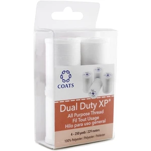 Coats Dual Duty XP All Purpose Thread 250yd Spools-4/Pkg White - Picture 1 of 1