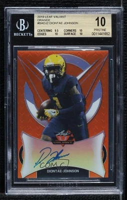 2019 Leaf Valiant Orange /50 Diontae Johnson BGS 10 PRISTINE Rookie Auto RC - Image 1 of 2