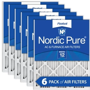 18x20x1 (17_1/2x19_1/2) Pleated MERV 12 Air Filters 6 Pack - Picture 1 of 7