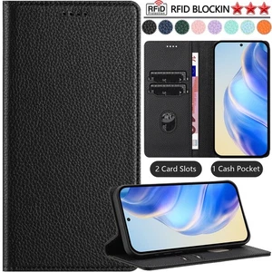 Funda tipo billetera de cuero puro para Motorola Moto G Stylus/G Power/G Play/G - Imagen 1 de 73