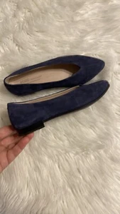 Ecco Blue Suede Flats Sleek Minimalist Design size US 6 BNWOT see photos - Picture 1 of 12