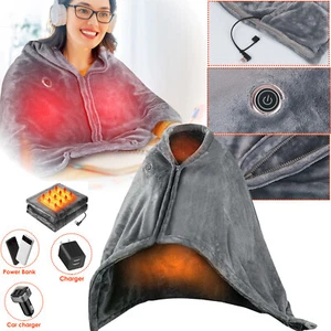 59x31" Heated Blanket Electric Throw Blanket Thermal Shawl USB Power Warm Winter - Picture 1 of 16