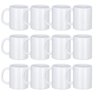 Sublimation Mugs, Premium Coffee Mugs Set of 12 White Ceramic Sublimation Cups - Picture 1 of 5