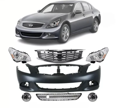 Front Bumper Cover And Grille Assembly Kit For 2010-2013 Infiniti G37 Foto 1 de 4