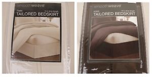 Tailored Bed Skirt 14 Inch Drop Cotton Blend Chocolate & Ivory