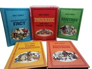 Walt Disney Parade Fun Fact Fantasy Fiction Golden Press set 4 libri HC vintage - Foto 1 di 24