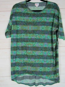 Lularoe Women's Irma Green with Black Stripes Top Size XS NWT - Picture 1 of 3