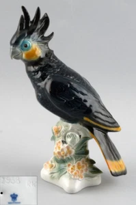 9942120-ds Wagner&Apel Porzellan Figur Ara Kakadu blau H22cm - Bild 1 von 2