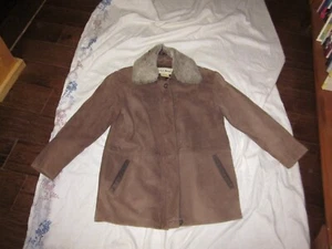 VTG LL Bean Women Leather Thinsulate Thermal Insulation Jacket Faux Collar Sz 8P - Picture 1 of 7