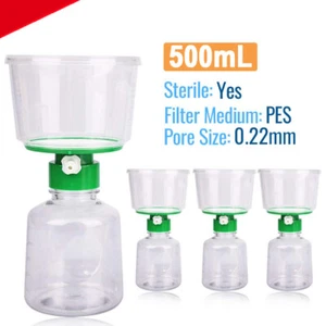 500 ml sterile Flaschendeckel Vakuumfiltereinheiten mit 0,22 μm PES-Membran 4er Pack - Bild 1 von 19