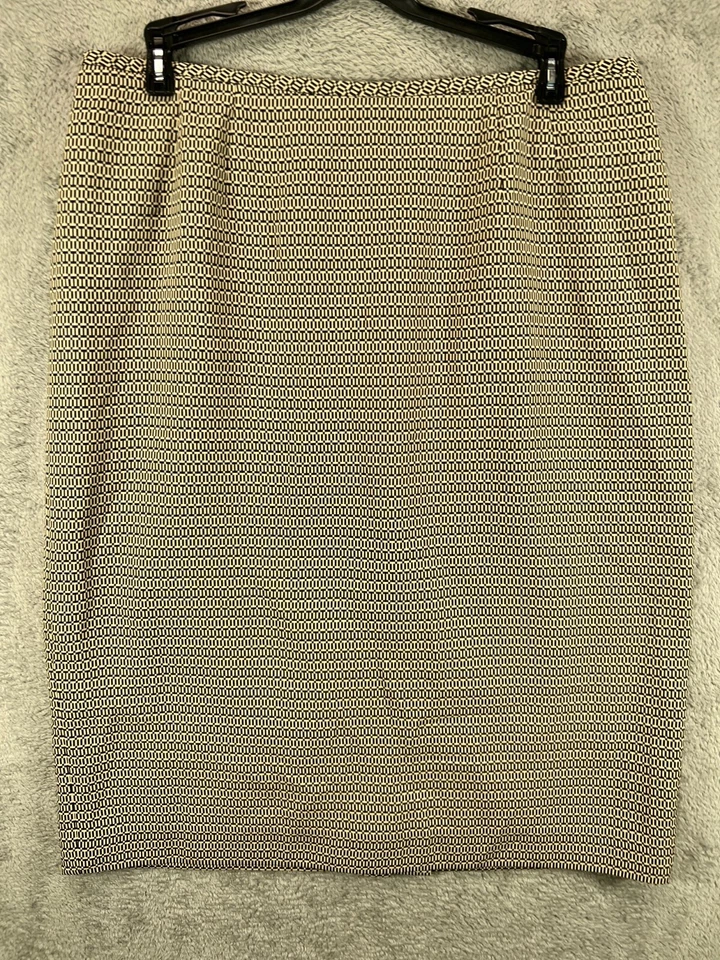 LE Traje Mujer 12 Marrón Traje Faldas Forrado Geométrico Carrera Oficina Hasta la Rodilla Foto 1 de 4