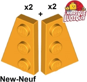 Lego Aile Wedge plate plaque 2x3 droite x2 43722 + gauche x2 43723 orange clair - Imagen 1 de 1