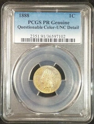 1888 Indian Head Proof Cent PCGS UNC Detail 2351.91/36597102 Exquisite Coin Rare - Image 1 of 4