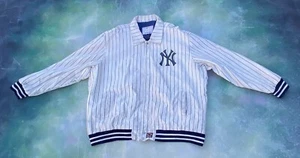 Chaqueta de cuero a rayas para hombre JH Design MLB New York Yankees talla 6XL. - Imagen 1 de 12