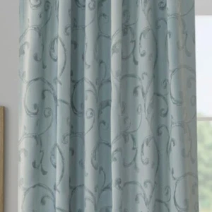 Window Panel Mia Gray 52X84 Jacquard Scroll Blackout Curtain New 2 Packs New - Picture 1 of 8