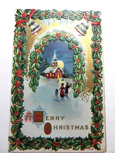 5 Vintage Christmas Cards + 1892 Columbus Stamp - Picture 1 of 23