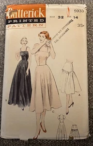 Butterick Sewing Pattern 5933 Vtg Long Short Slip Bouffant Petticoat Rare!! - Picture 1 of 3
