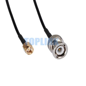 SMA Male to BNC Male Plug Pigtail Coaxial Cable RG174 for 3G/GSM Antenna Radio - Foto 1 di 2