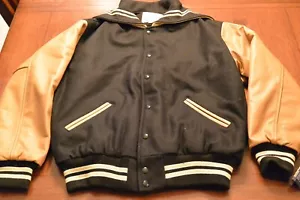 Vintage NOS Game Sportswear Ltd Letterman Jacke Matrosenkragen GOLD DUNKELMARINE SMALL - Bild 1 von 13