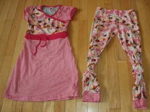 Cakewalk girly spirit pink striped butterfly dress leggings 128 8 - Picture 1 of 1