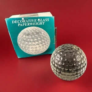 New Decorative Golf Ball Crystal Glass Paperweight 3" - Picture 1 of 7