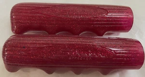 Wow Genuine NOS Schwinn Slimline Darker RED Stingray APPLE KRATE Bicycle GRIPS! - Picture 1 of 6