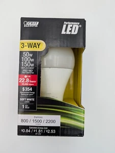 New Feit Electric Soft White Led 3-Way 50w/100w/150w Replacement Uses 7w/15w/21w - Picture 1 of 6