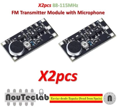 2pcs 88-115MHz FM Wireless Transmitter Module with Microphone Adjustable - Photo 1/4