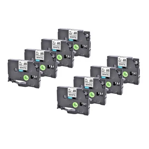 8PK TZe S231 TZ-S231 Black On White Label Tape For Brother P-Touch PT-D200 12mm - Imagen 1 de 4