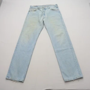 Vintage Levi's 501 Jeans Size 36 x 34 Light Wash Button Fly USA Made 90s (34x33) - Picture 1 of 13