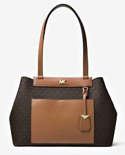 Michael Kors Bag / Bag Meredith Md Ew Bonded Tote Bag Signature Brown Acorn