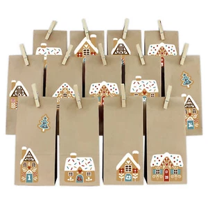 Adviento Set Lebkuchenhäuser Arco Con Bolsas de Papel Y Pinza de Madera Y067 - Imagen 1 de 7