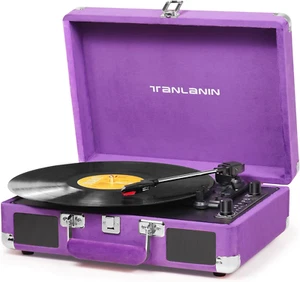 Velvet Vinyl Record Player - 33 45 78 RPM Portable Suitcase Vintage Turntable wi - Picture 1 of 9
