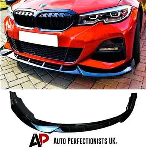 BMW 3 Series G20 G21 Gloss Black Front Splitter Spoiler Lip M Sport Kit 2018+ - Picture 1 of 12