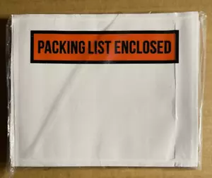 1000 Pcs 4.5" x 5.5" PACKING LIST ENCLOSED ENVELOPE POUCH SLIP INVOICE RECEIPT - Picture 1 of 4