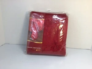Nuevo Mantel Damasco 60’by 102’, Oblongo, Rojo, 52% Algodón 48% Poliéster - Imagen 1 de 8